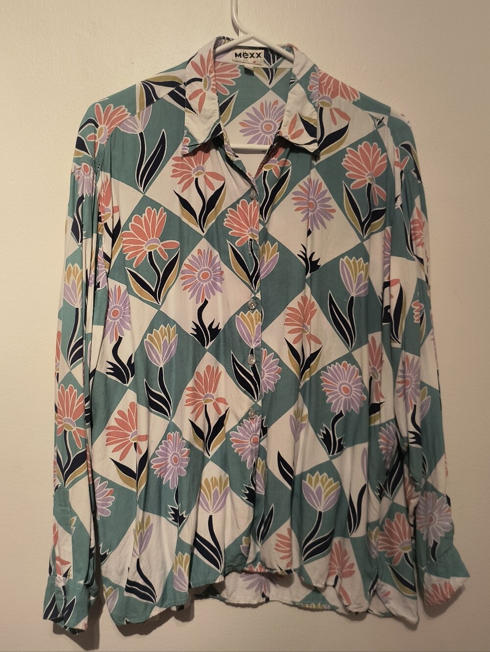 Vintage Mexx Floral Button-Up Blouse Size L